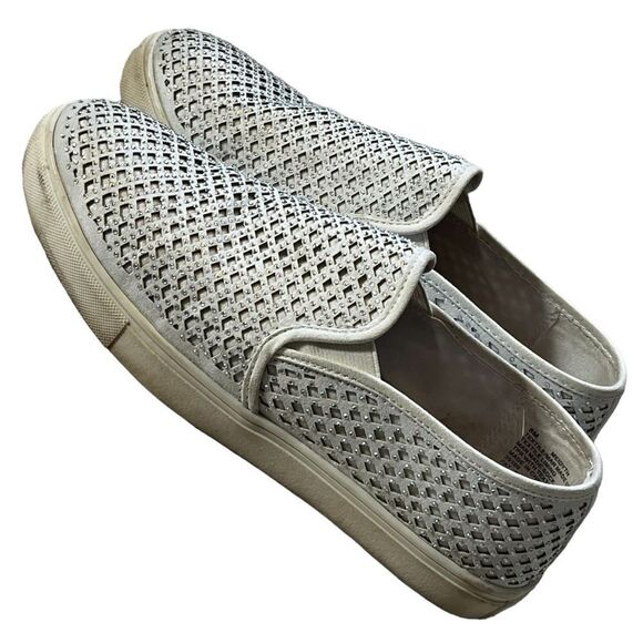 Material Girl white loafer Fashion Sneaker Slip On Rhinestone Ladies sz 8 - Picture 5 of 12